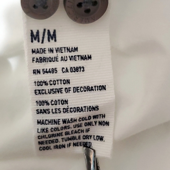 AMERICAN EAGLE, MAN'S SHIRT, Sz M, WHITE, SLIM FIT, COTTON, NEW - Picture 8 of 9